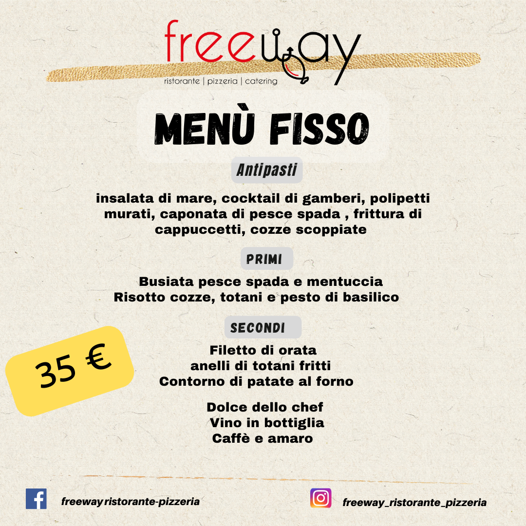 FreeWay Menu - FreeWay Capaci - Menu digitale, Ristorante, Pizzeria